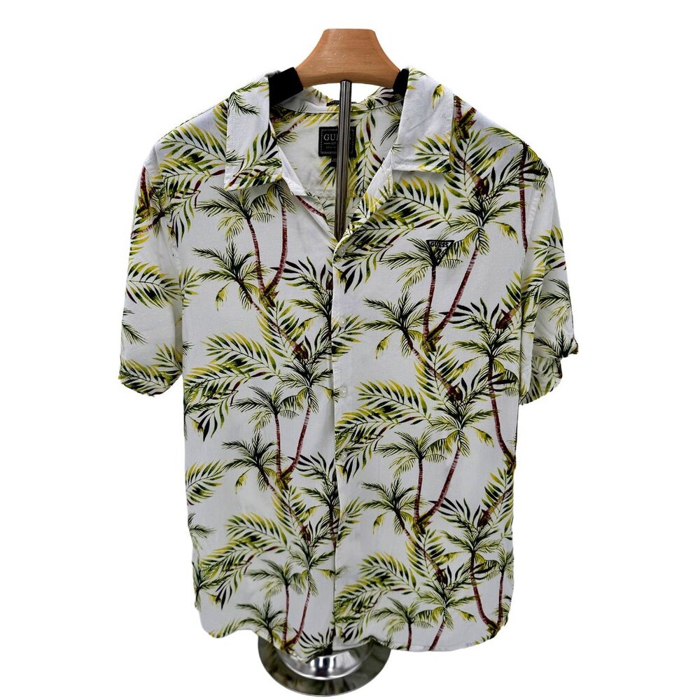 Retro 90's Inspired Guess Mens Tropical Print Button Down Shirt Sz‎ Small